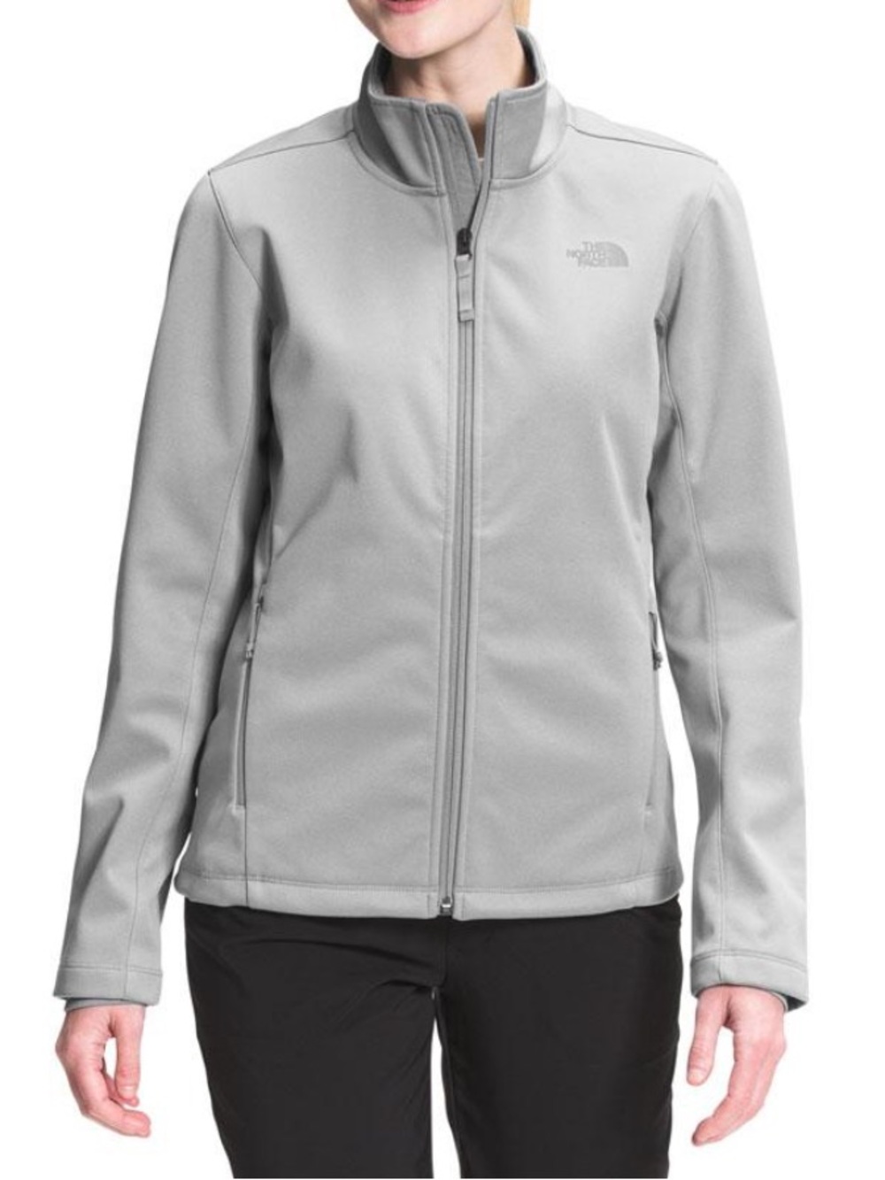 The North Face Women's Light Gray Full-Zip Softshell Jacket